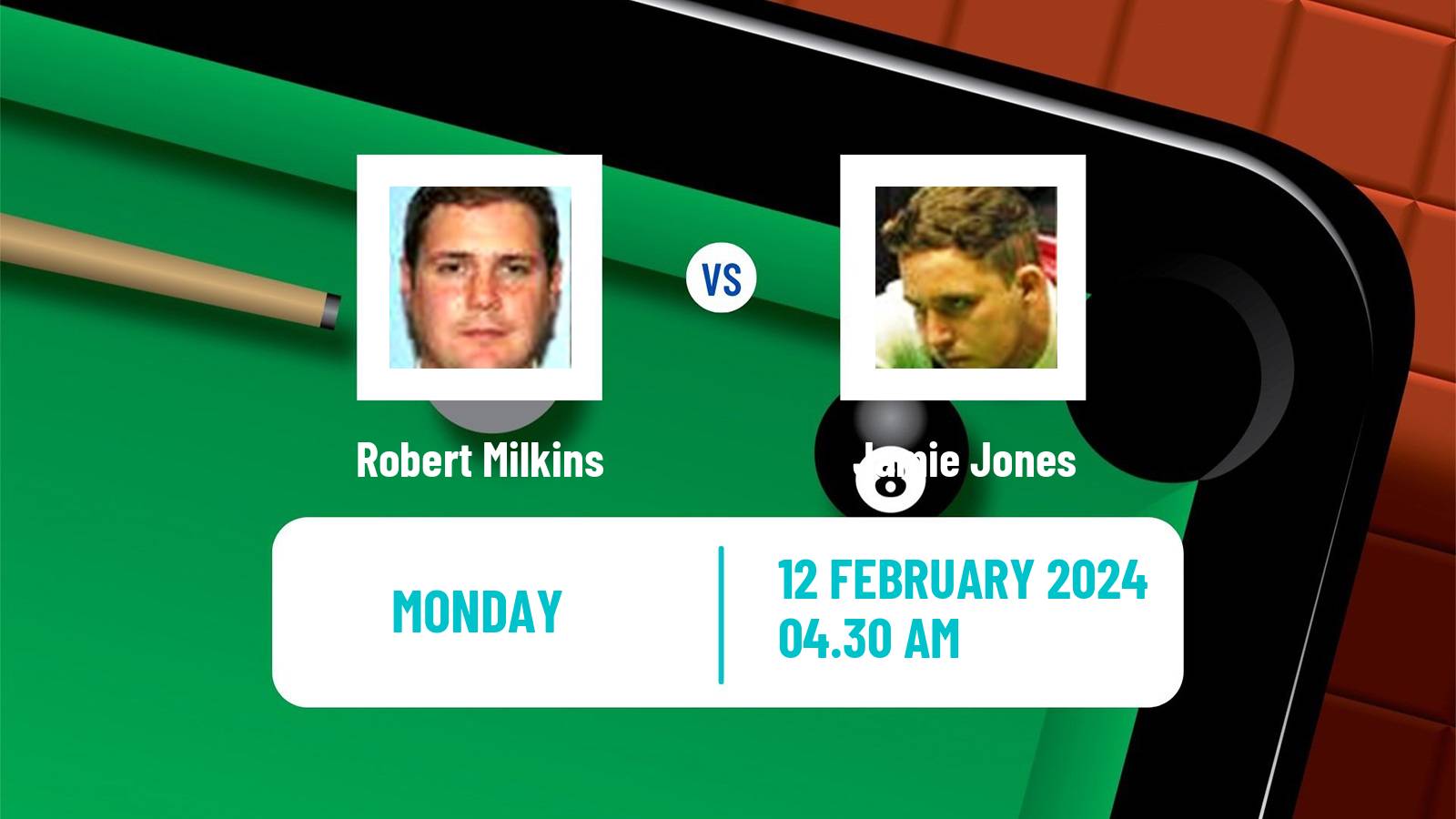 Snooker Welsh Open Robert Milkins - Jamie Jones
