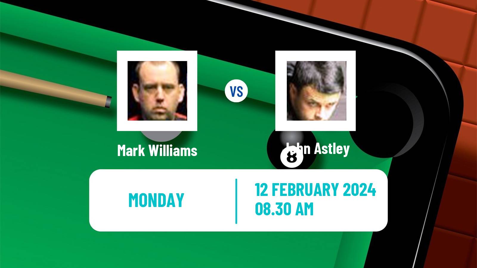 Snooker Welsh Open Mark Williams - John Astley