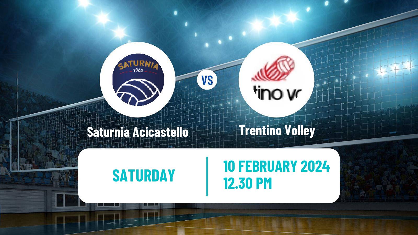 Volleyball Italian SuperLega Volleyball Saturnia Acicastello - Trentino Volley