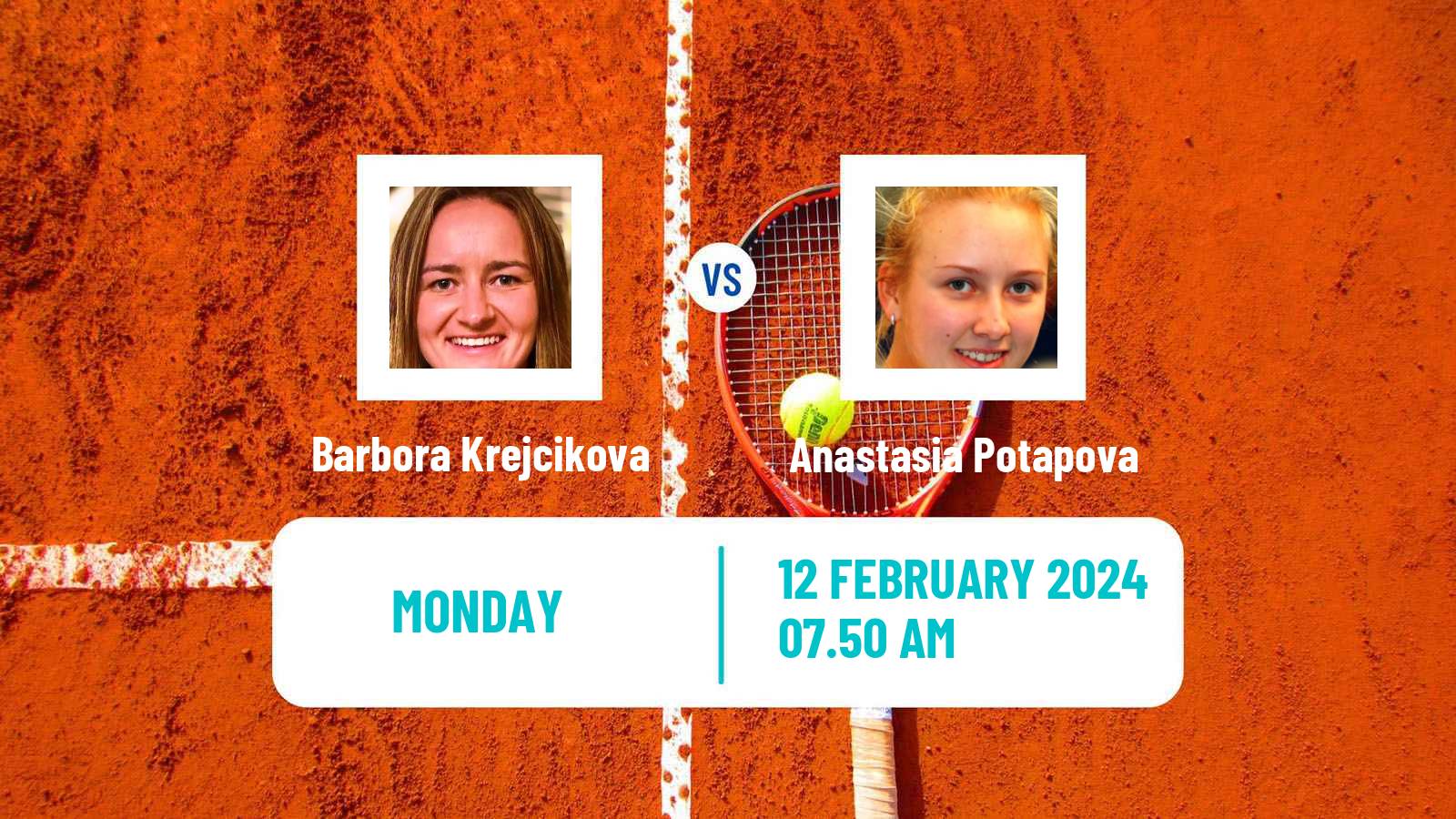 Tennis WTA Doha Barbora Krejcikova - Anastasia Potapova