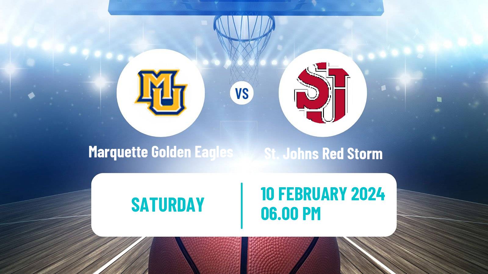 Basketball NCAA College Basketball Marquette Golden Eagles - St. Johns Red Storm