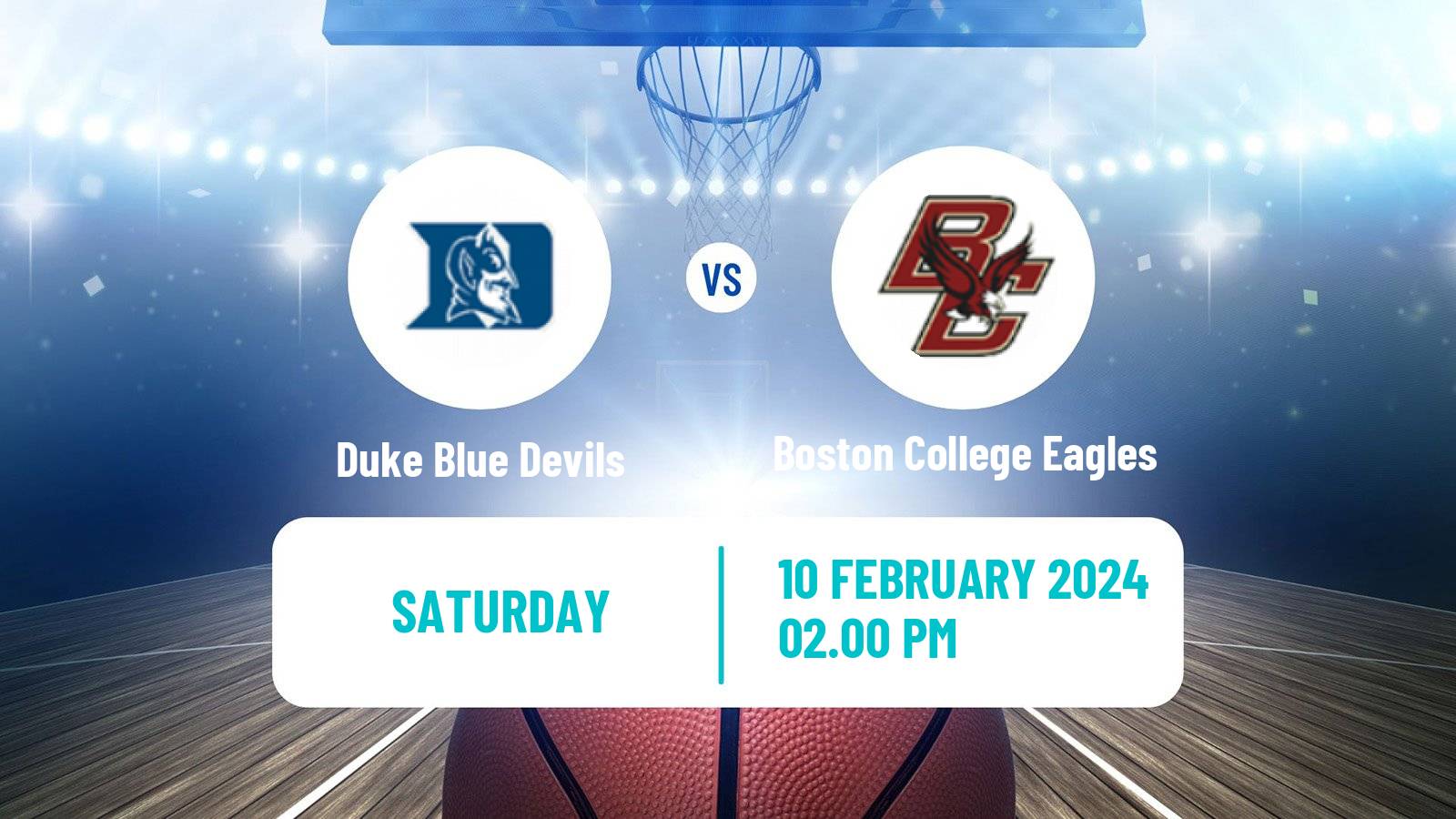 Basketball NCAA College Basketball Duke Blue Devils - Boston College Eagles