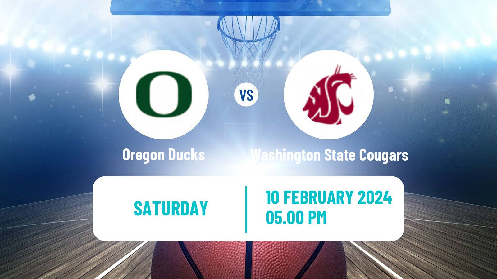 Basketball NCAA College Basketball Oregon Ducks - Washington State Cougars