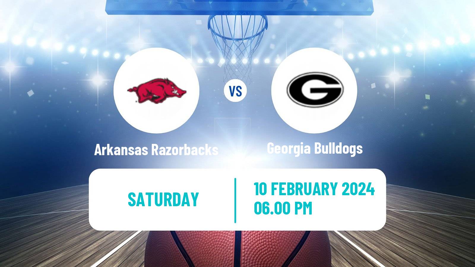 Basketball NCAA College Basketball Arkansas Razorbacks - Georgia Bulldogs