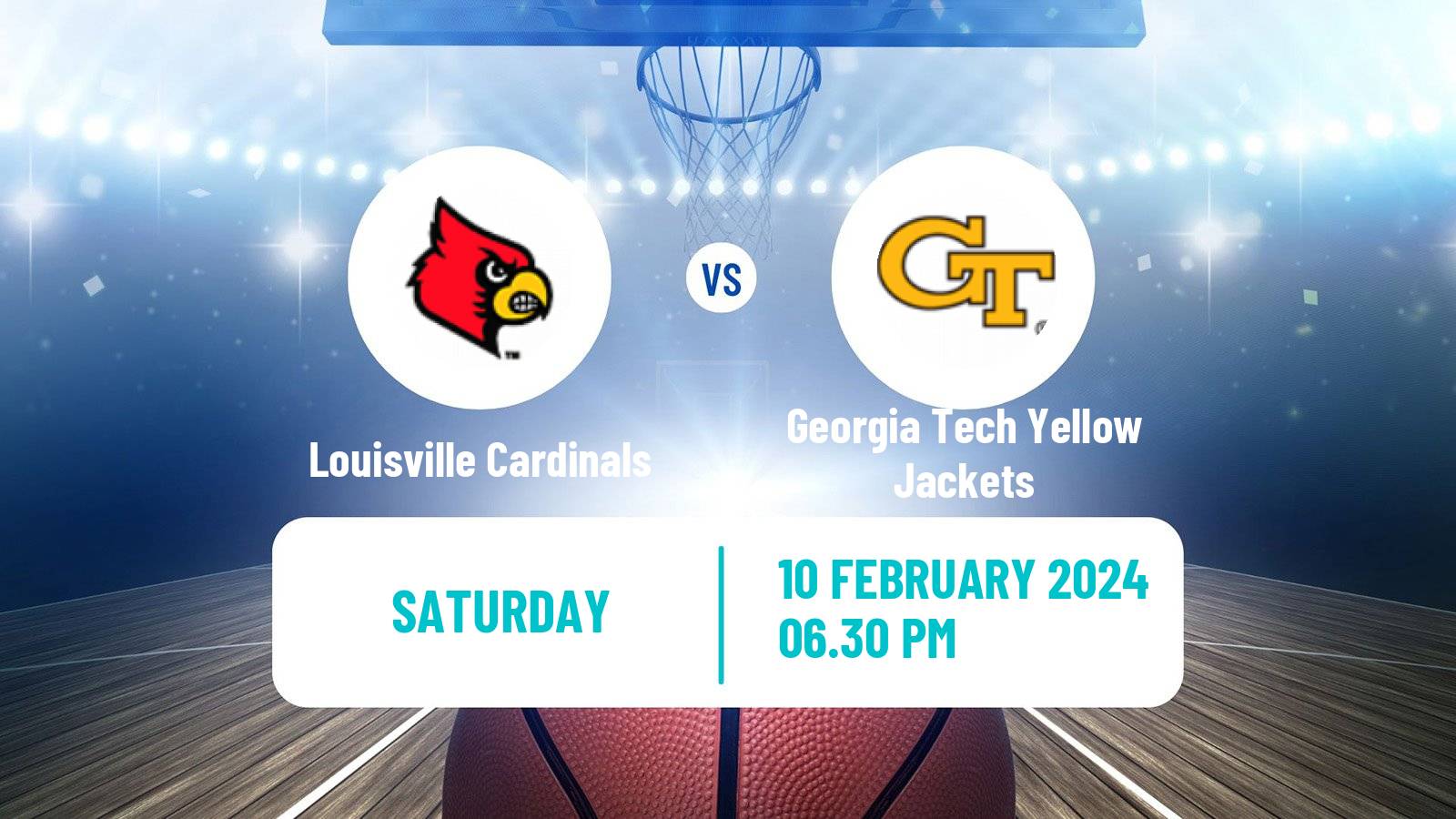 Basketball NCAA College Basketball Louisville Cardinals - Georgia Tech Yellow Jackets