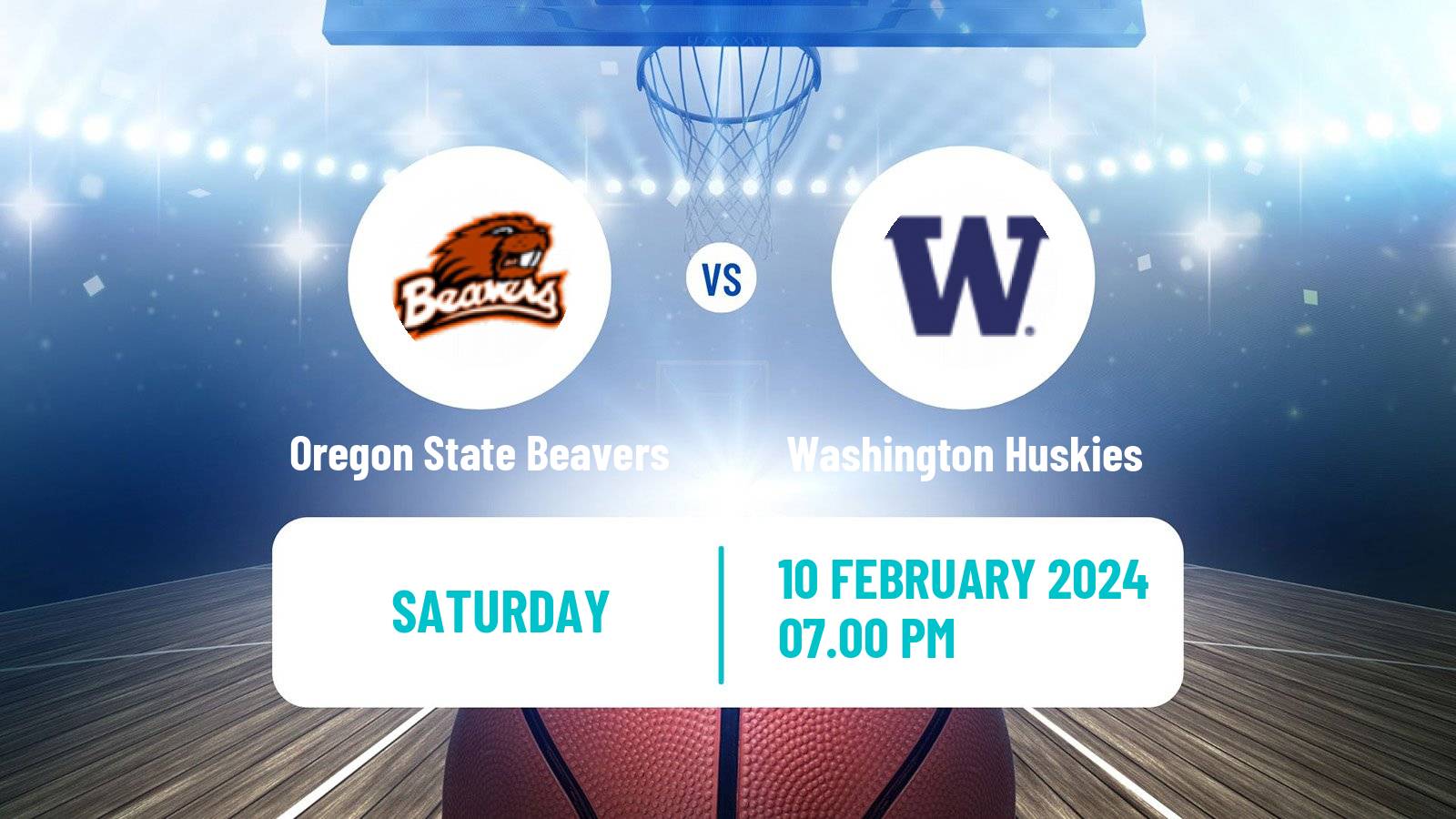 Basketball NCAA College Basketball Oregon State Beavers - Washington Huskies