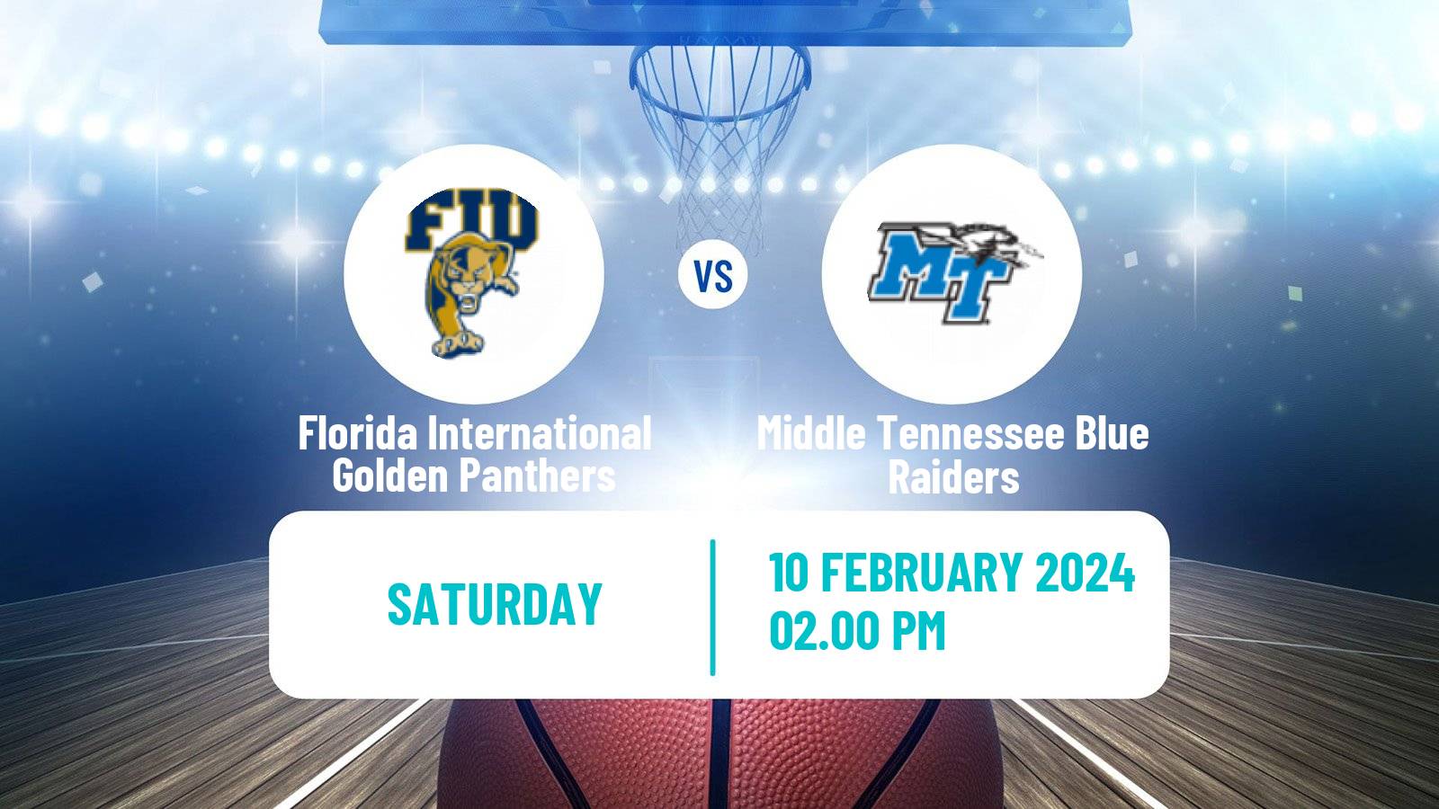 Basketball NCAA College Basketball Florida International Golden Panthers - Middle Tennessee Blue Raiders