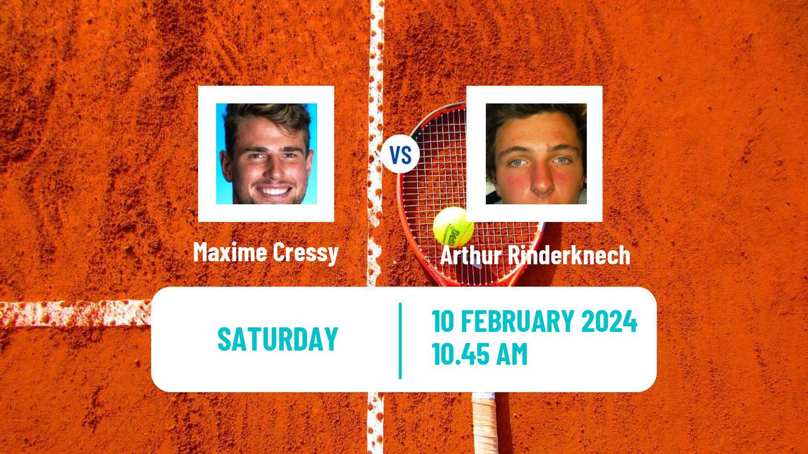 Tennis ATP Rotterdam Maxime Cressy - Arthur Rinderknech