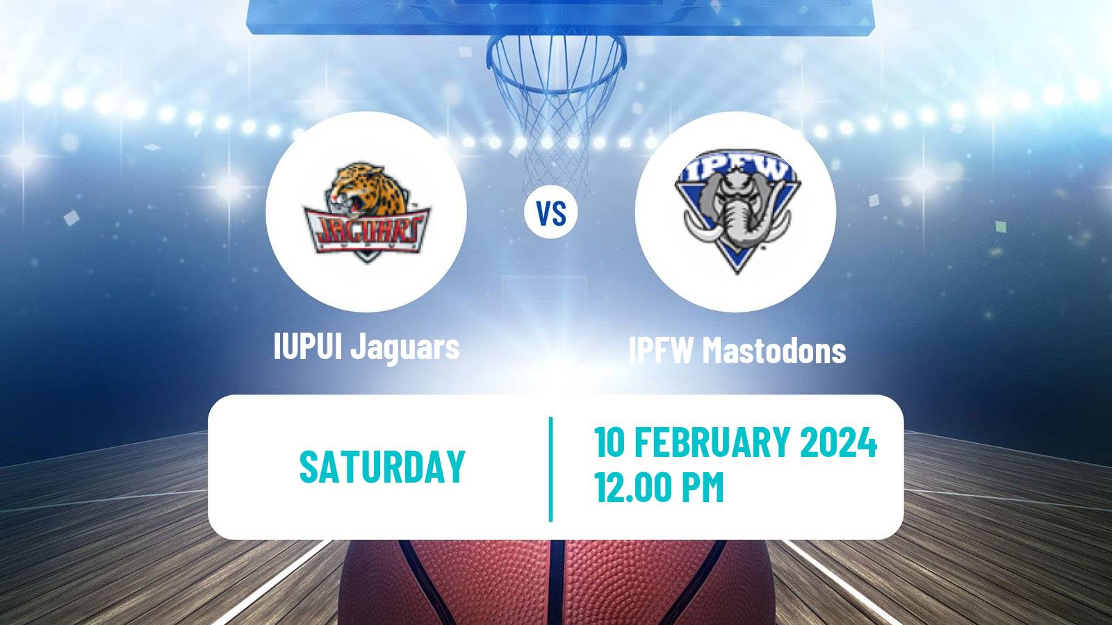 Basketball NCAA College Basketball IUPUI Jaguars - IPFW Mastodons