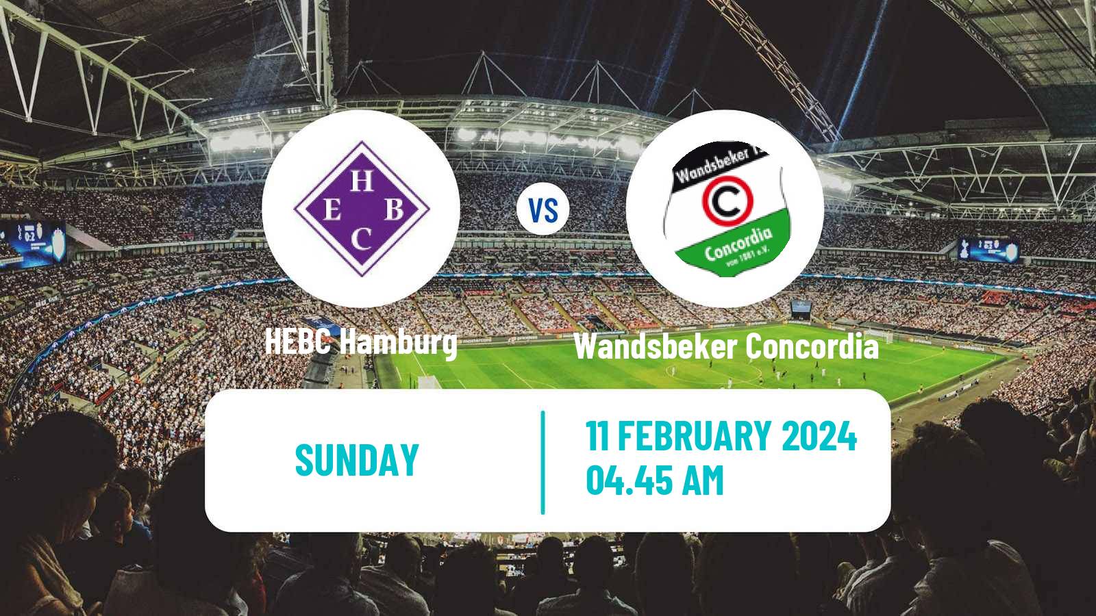 Soccer German Oberliga Hamburg HEBC Hamburg - Wandsbeker Concordia