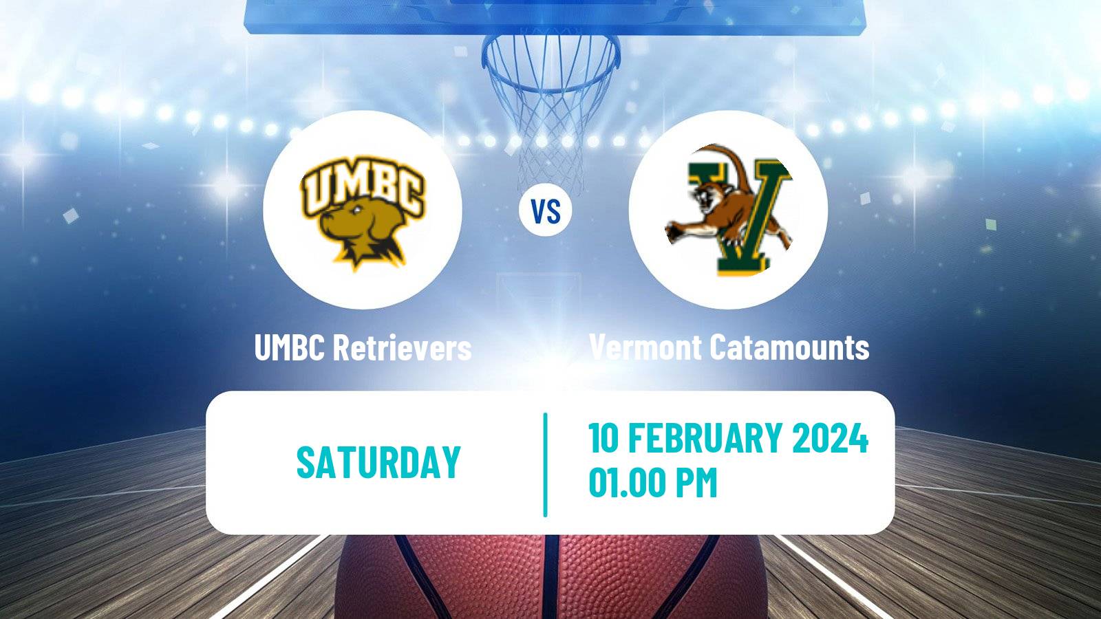 Basketball NCAA College Basketball UMBC Retrievers - Vermont Catamounts