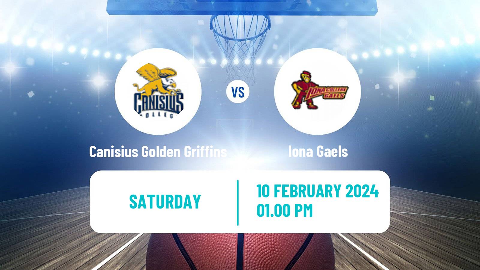 Basketball NCAA College Basketball Canisius Golden Griffins - Iona Gaels