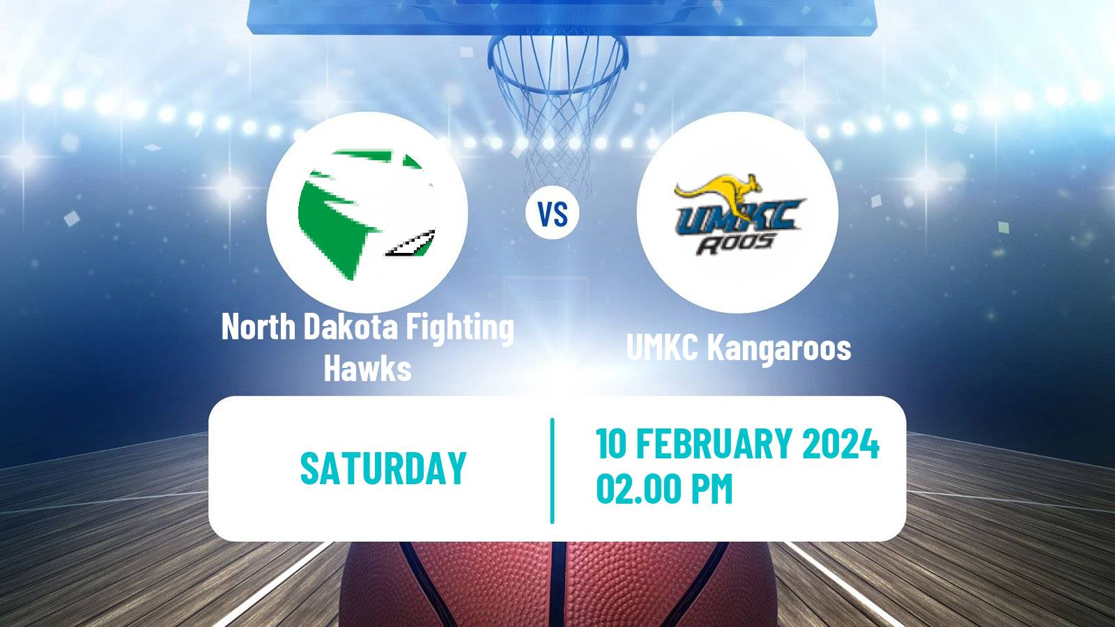 Basketball NCAA College Basketball North Dakota Fighting Hawks - UMKC Kangaroos