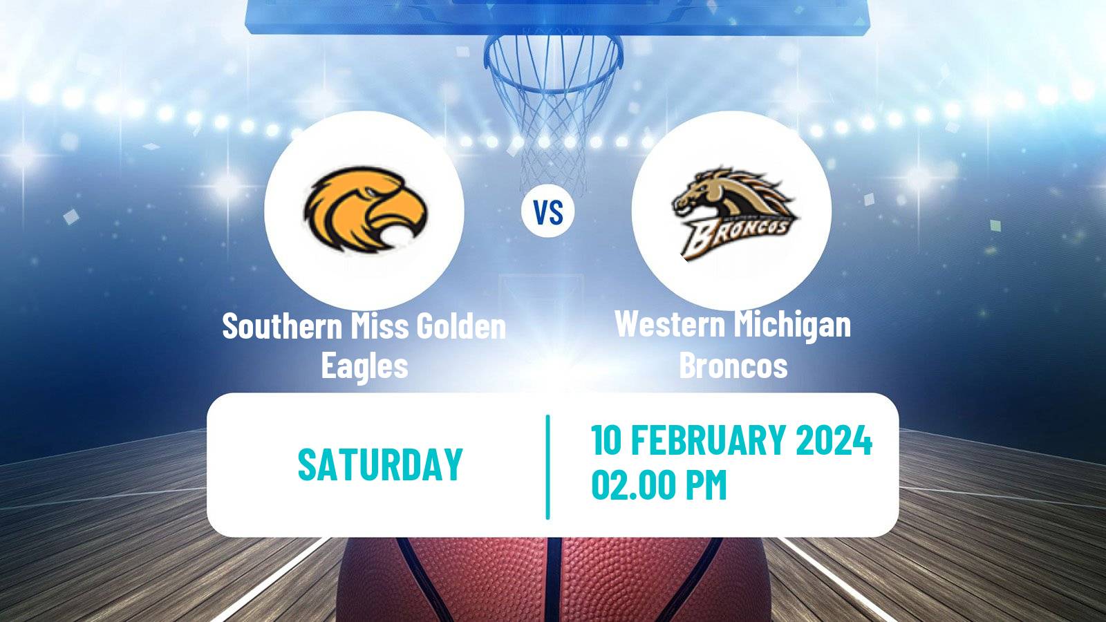 Basketball NCAA College Basketball Southern Miss Golden Eagles - Western Michigan Broncos