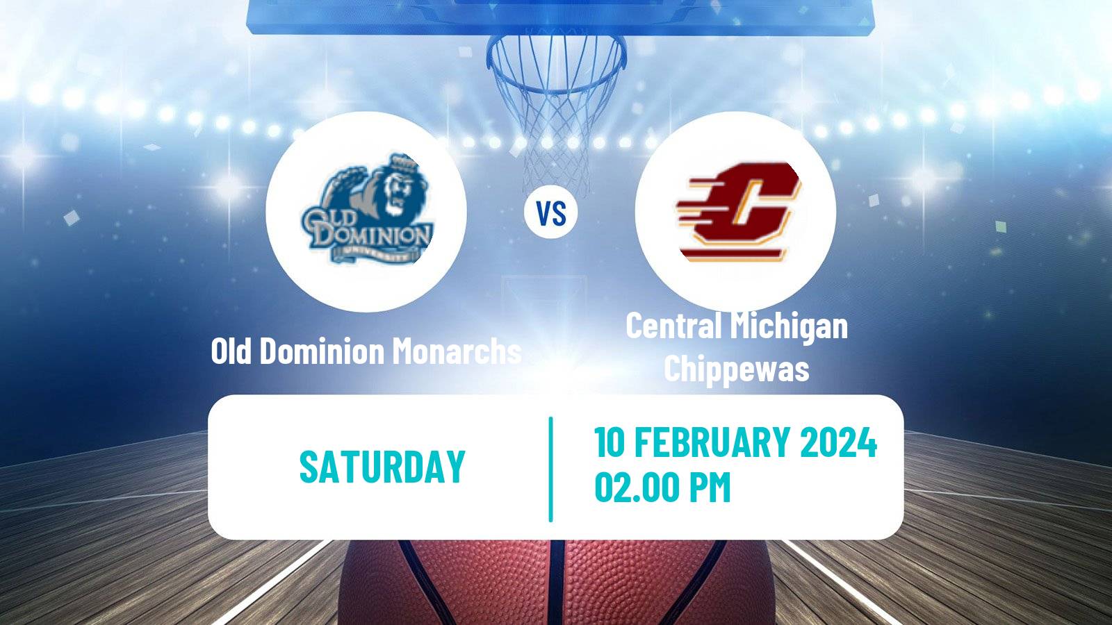 Basketball NCAA College Basketball Old Dominion Monarchs - Central Michigan Chippewas