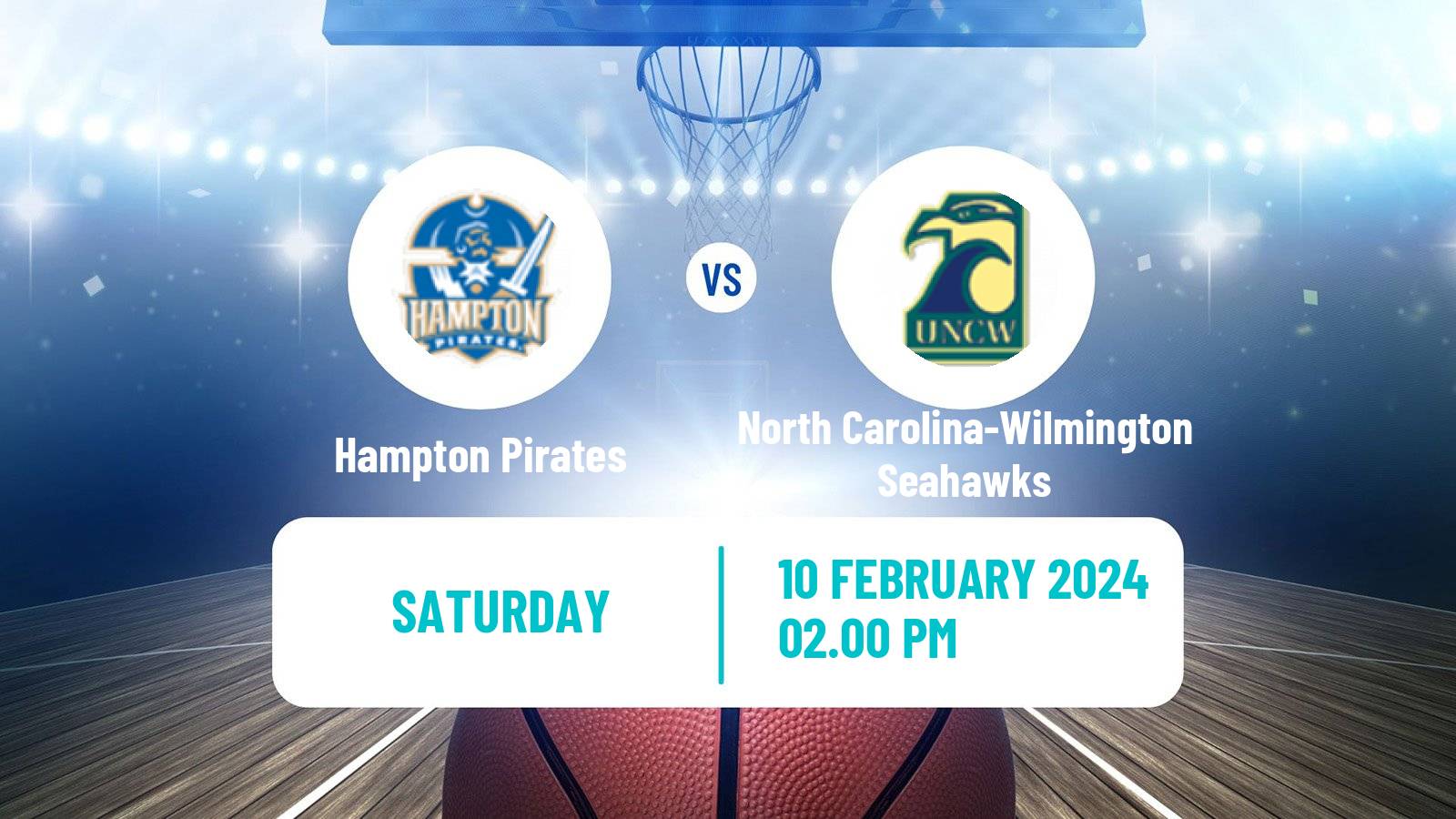 Basketball NCAA College Basketball Hampton Pirates - North Carolina-Wilmington Seahawks