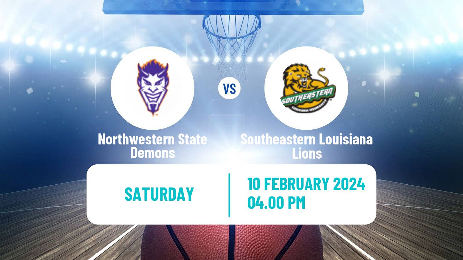 Basketball NCAA College Basketball Northwestern State Demons - Southeastern Louisiana Lions