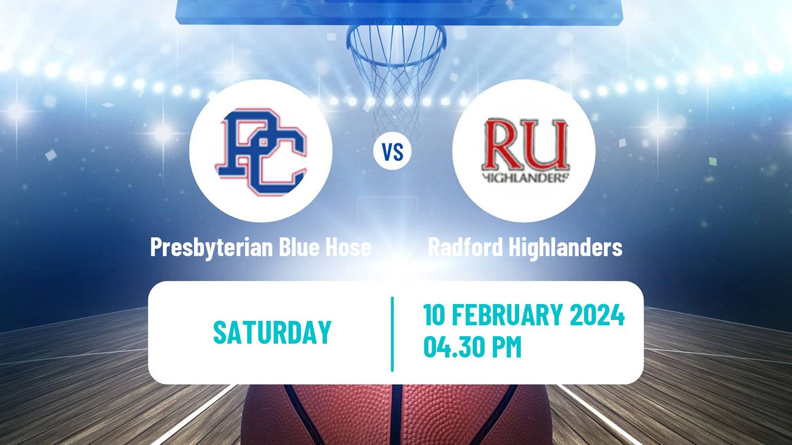 Basketball NCAA College Basketball Presbyterian Blue Hose - Radford Highlanders