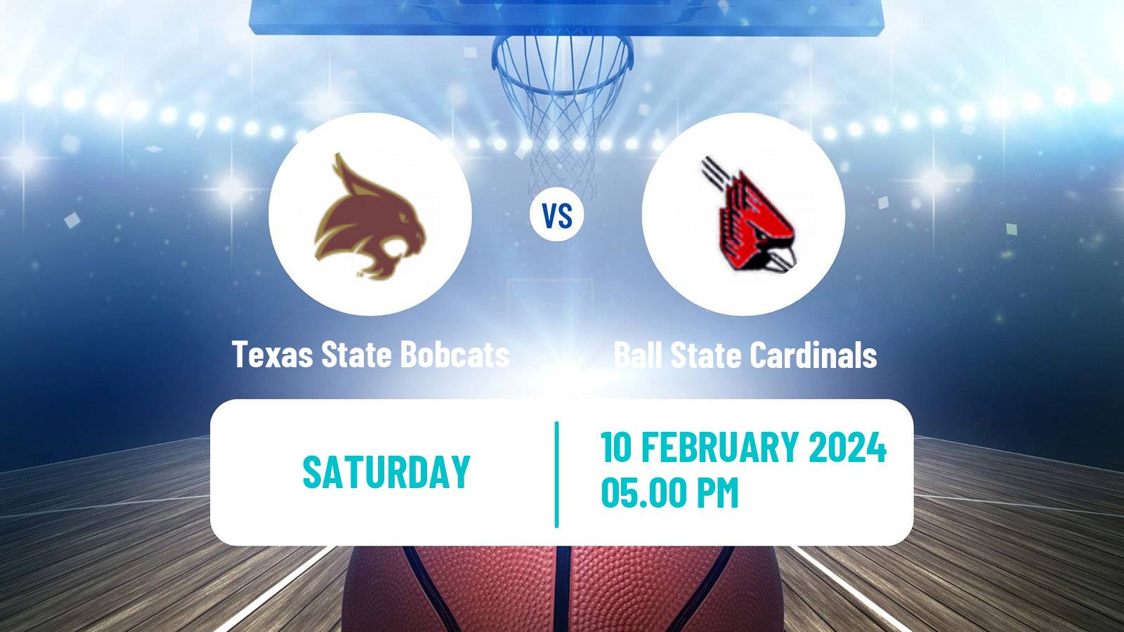 Basketball NCAA College Basketball Texas State Bobcats - Ball State Cardinals