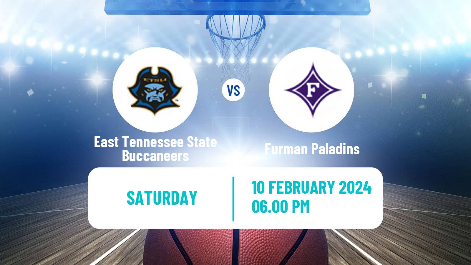 Basketball NCAA College Basketball East Tennessee State Buccaneers - Furman Paladins
