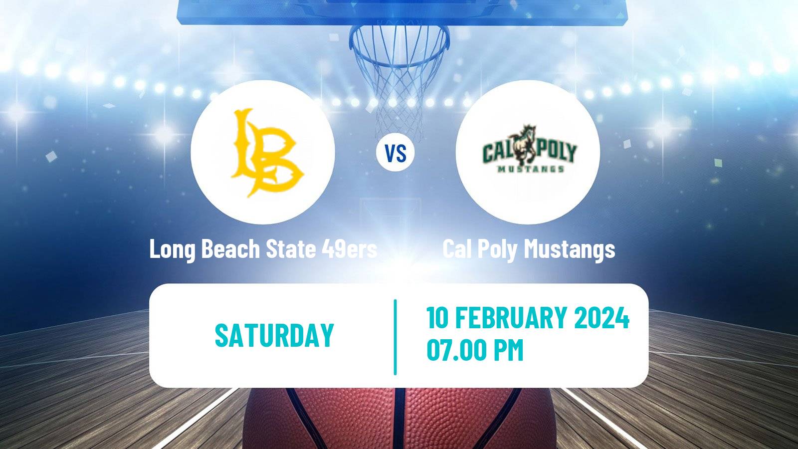 Basketball NCAA College Basketball Long Beach State 49ers - Cal Poly Mustangs