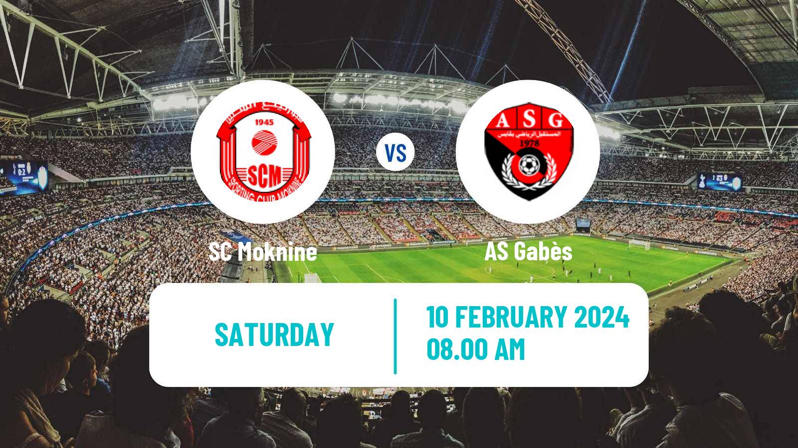 Soccer Tunisian Ligue 2 Moknine - Gabès