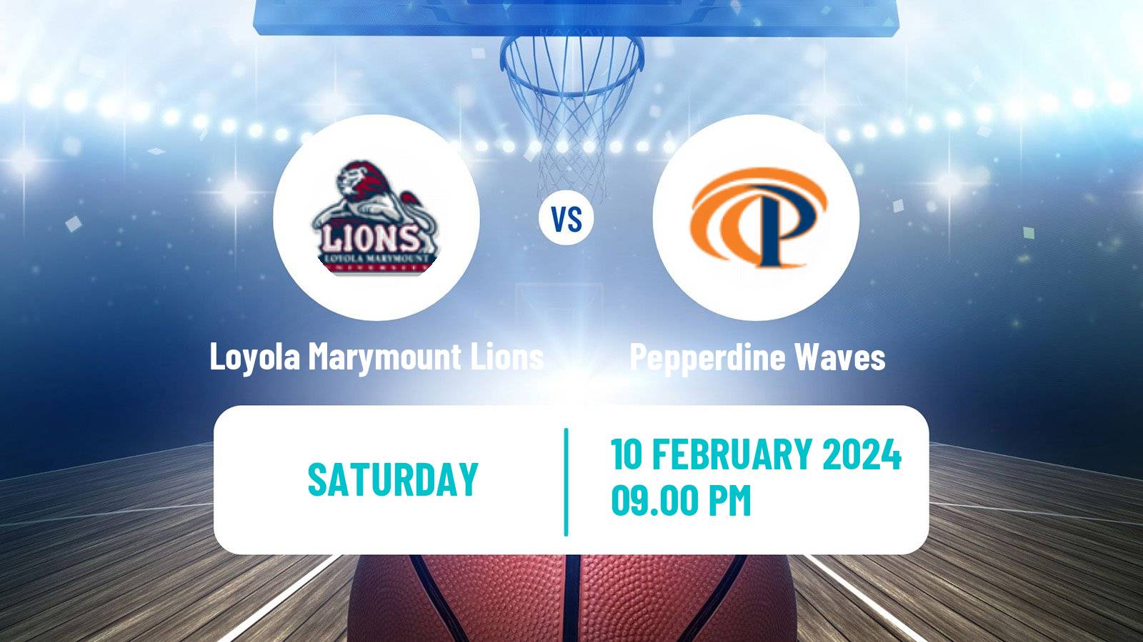 Basketball NCAA College Basketball Loyola Marymount Lions - Pepperdine Waves