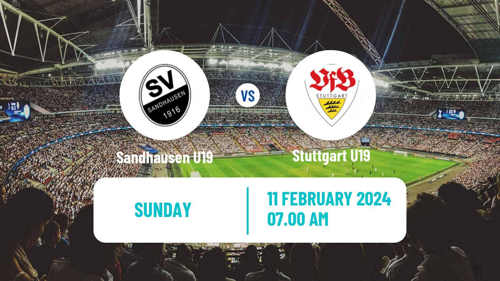 Soccer German Junioren Bundesliga South Sandhausen U19 - Stuttgart U19