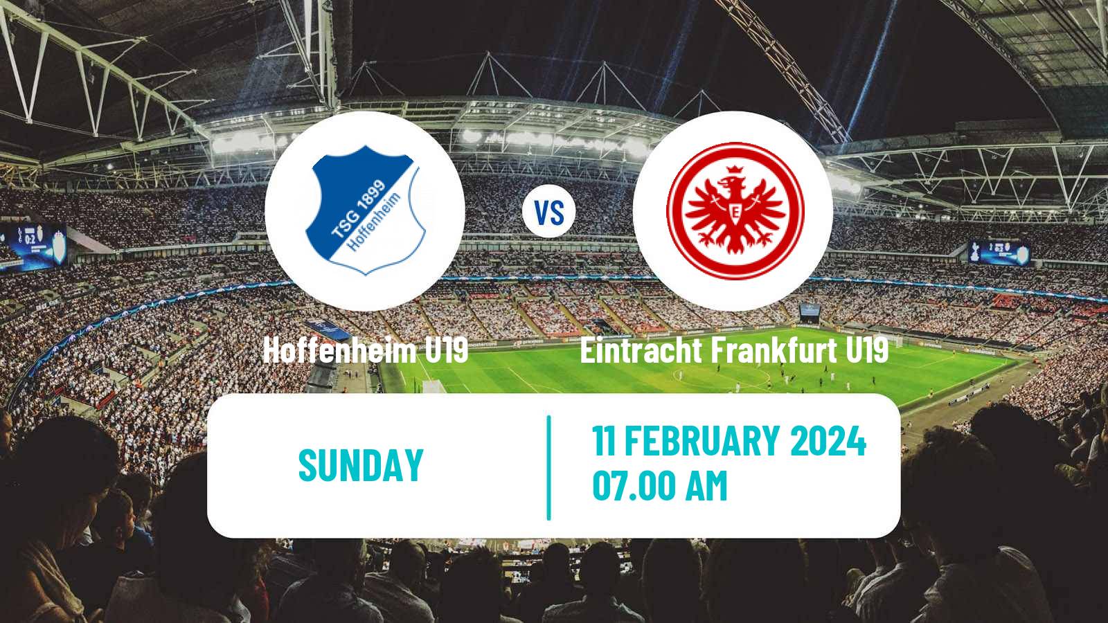 Soccer German Junioren Bundesliga South Hoffenheim U19 - Eintracht Frankfurt U19