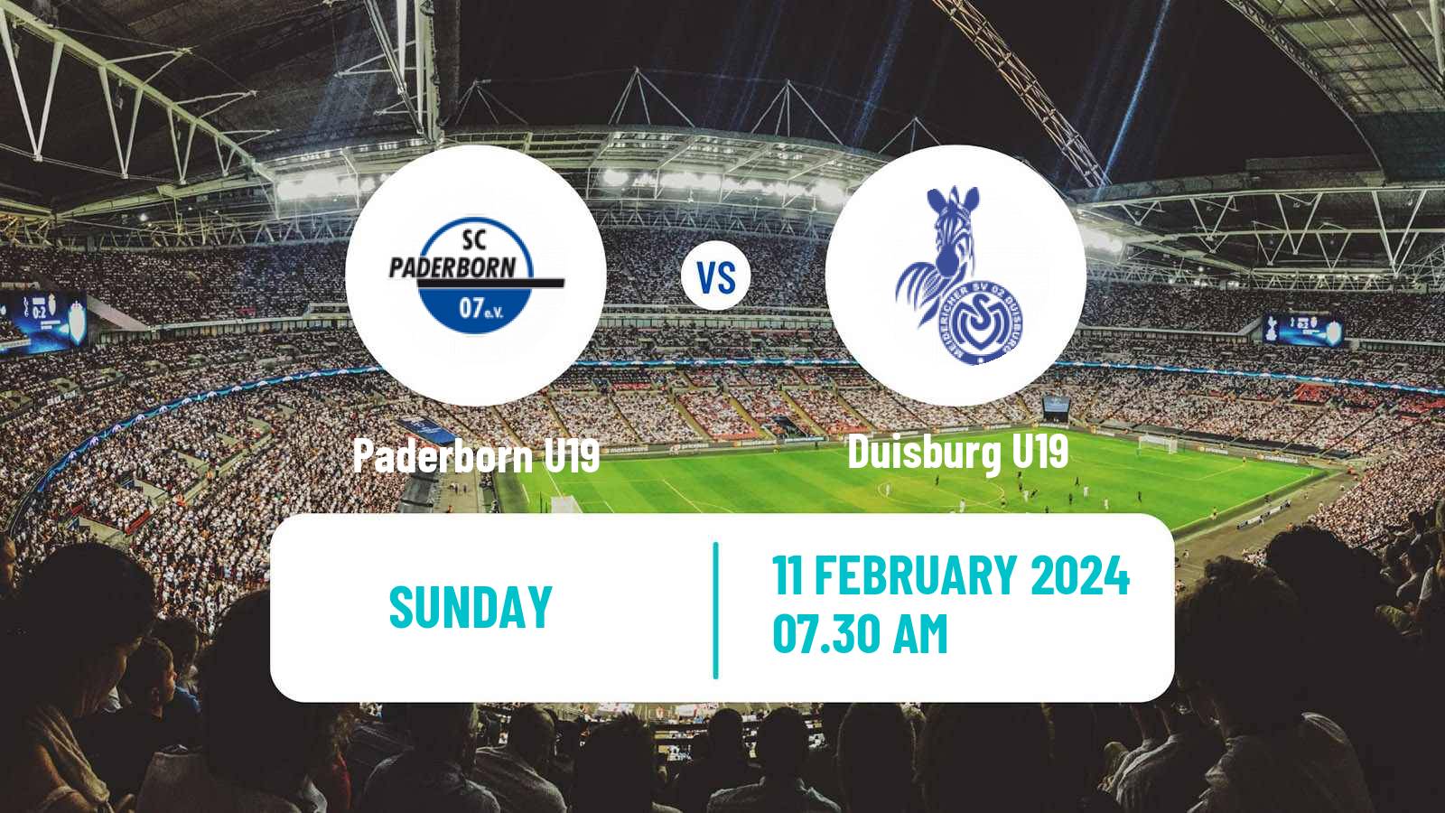 Soccer German Junioren Bundesliga West Paderborn U19 - Duisburg U19