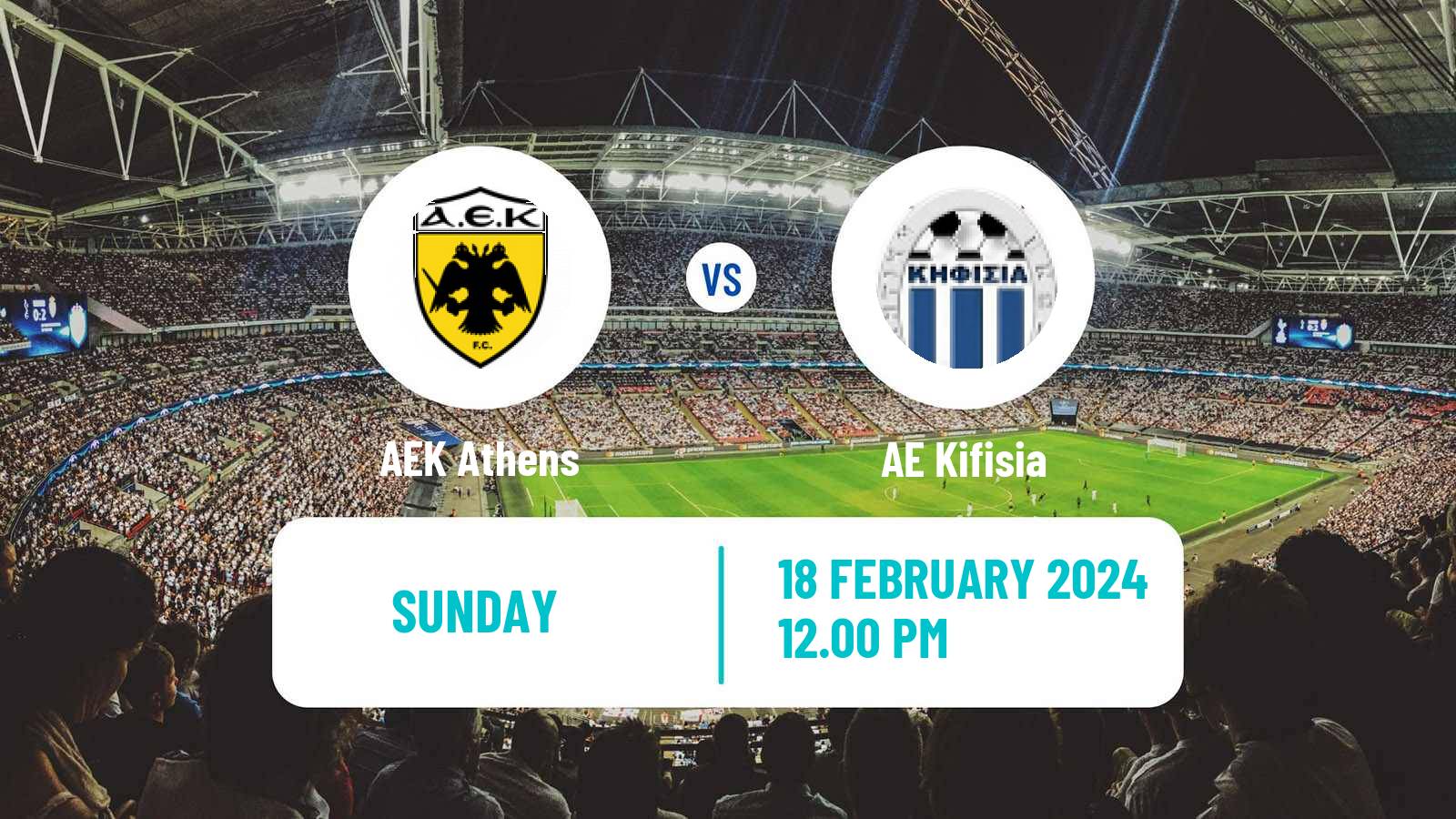 Soccer Greek Super League AEK Athens - AE Kifisia