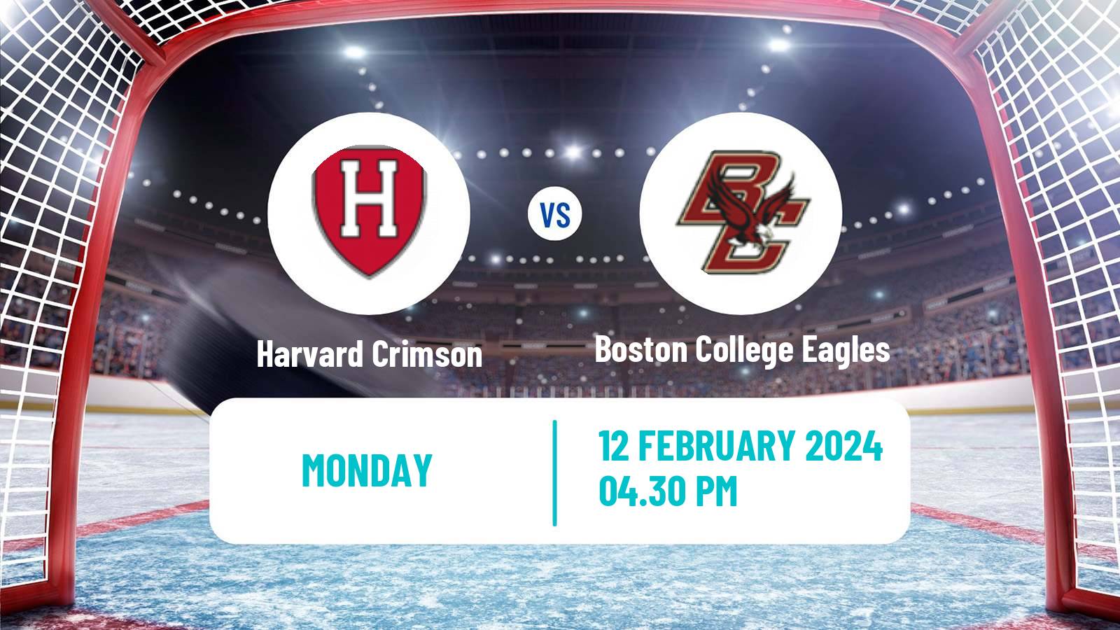 Hockey NCAA Hockey Harvard Crimson - Boston College Eagles
