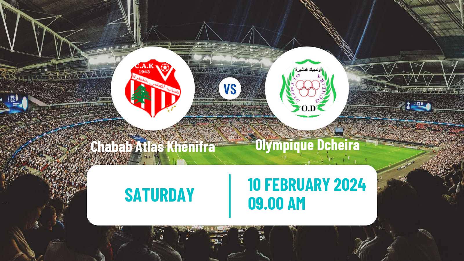 Soccer Moroccan Botola 2 Chabab Atlas Khénifra - Olympique Dcheira