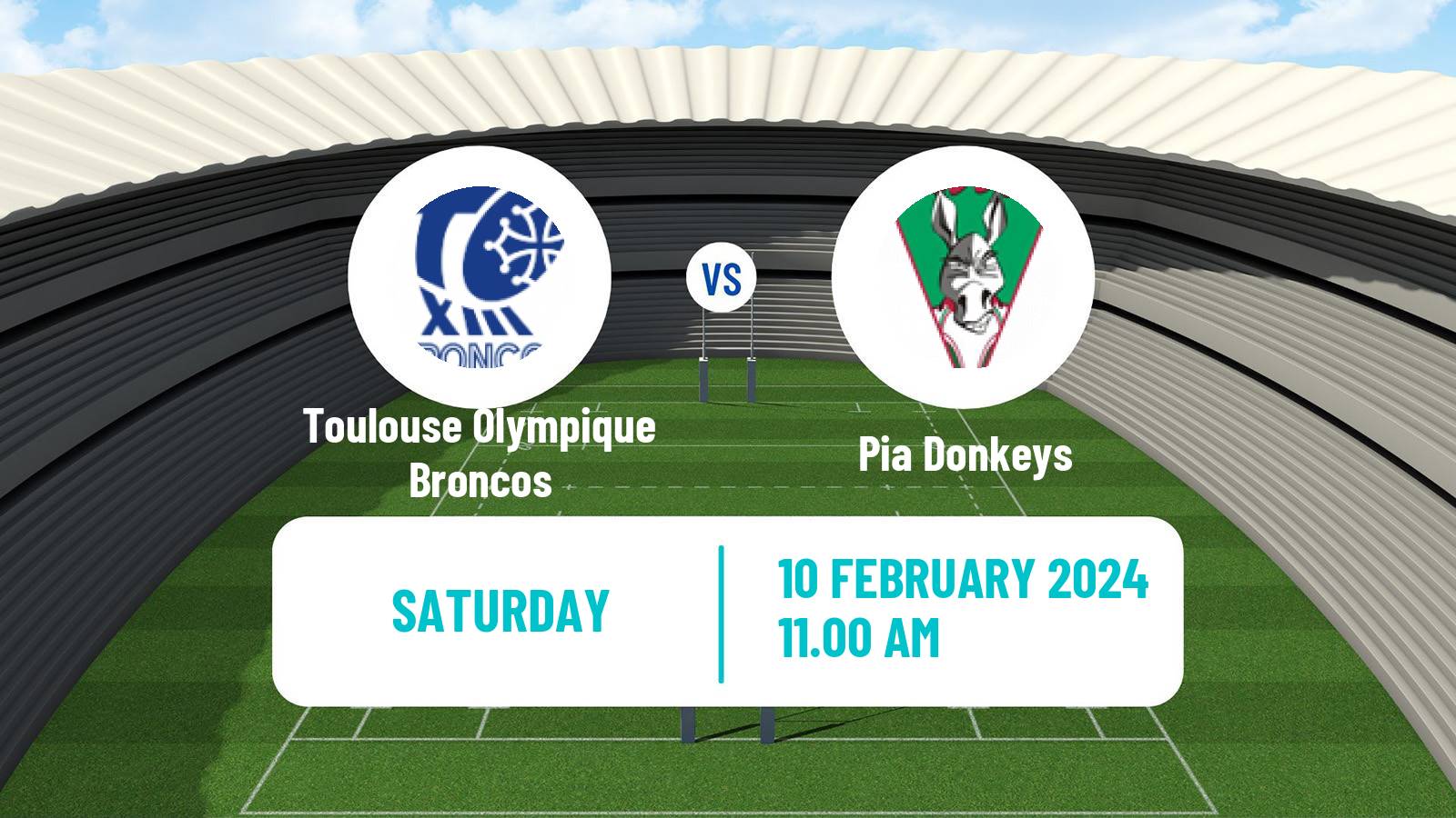 Rugby league French Elite 1 Rugby League Toulouse Olympique Broncos - Pia Donkeys