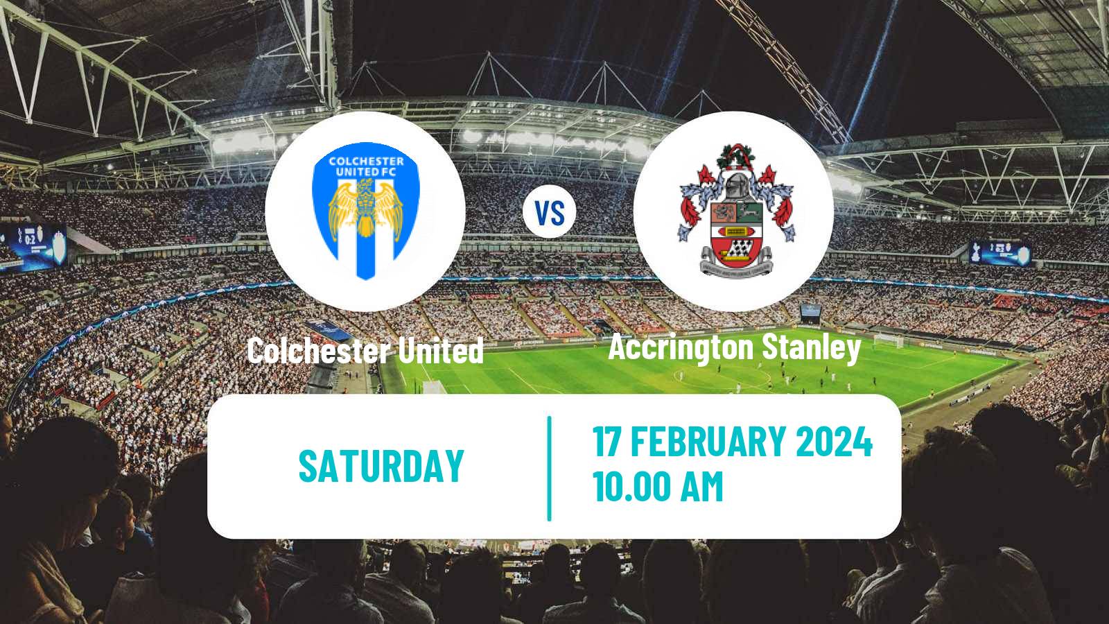 Soccer English League Two Colchester United - Accrington Stanley