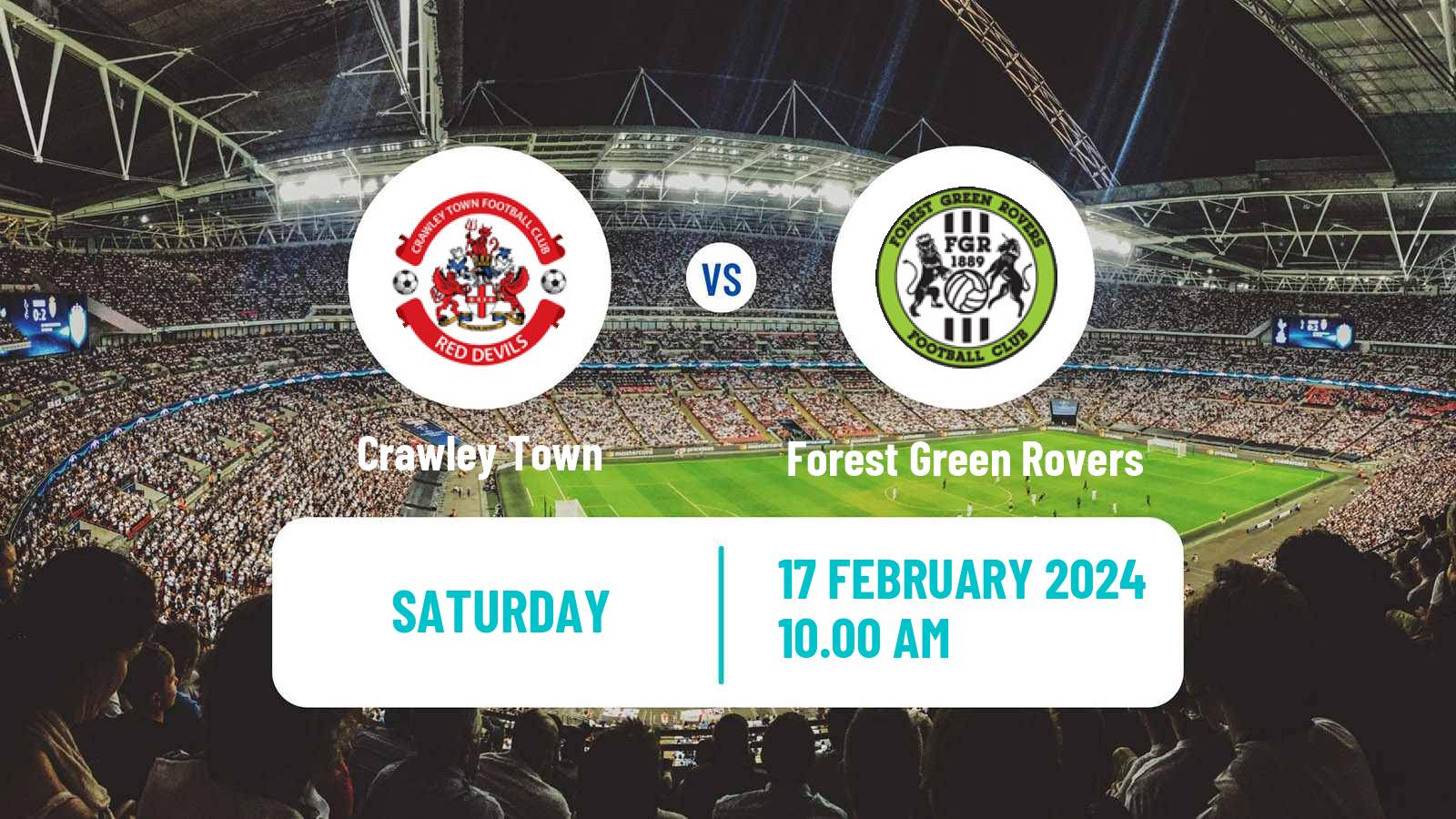 Soccer English League Two Crawley Town - Forest Green Rovers