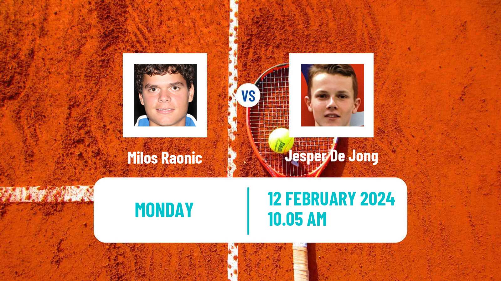 Tennis ATP Rotterdam Milos Raonic - Jesper De Jong