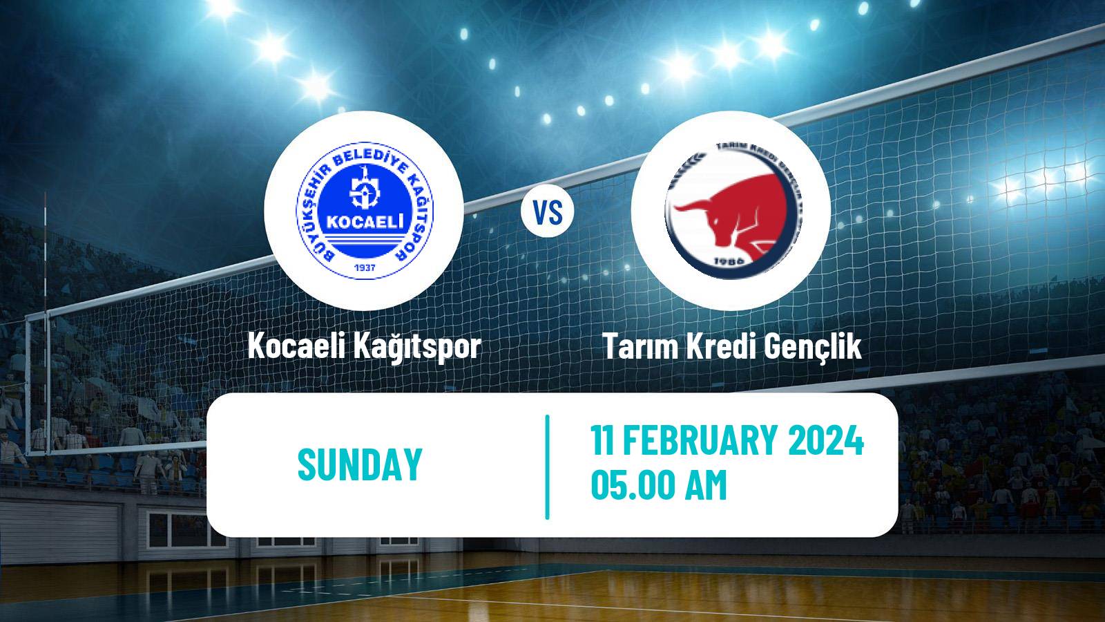 Volleyball Turkish 1 Ligi Volleyball Kocaeli Kağıtspor - Tarım Kredi Gençlik