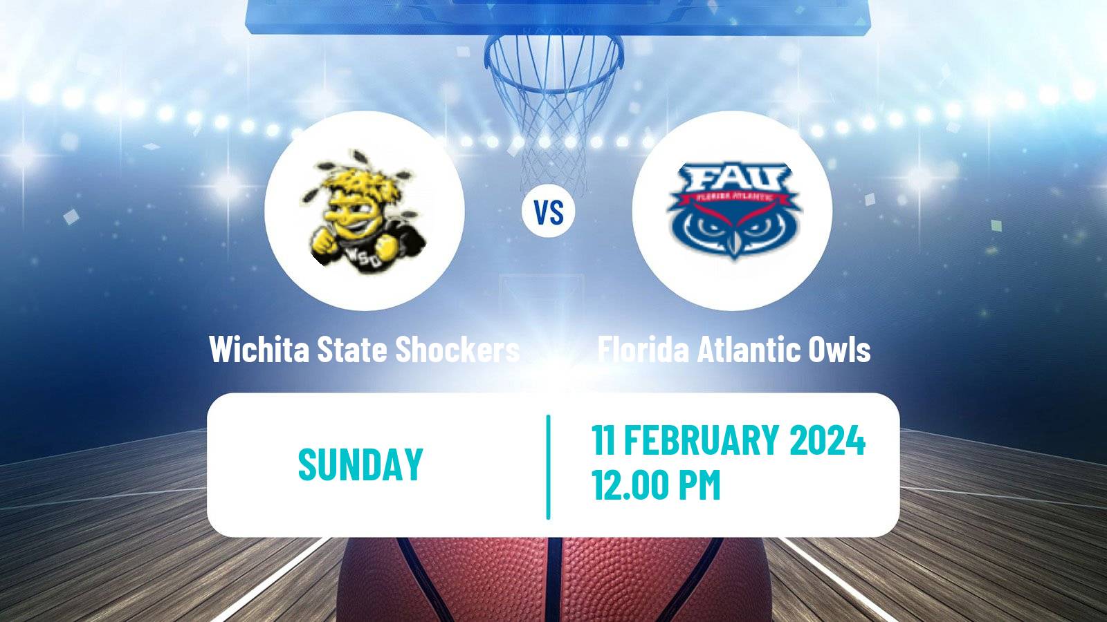 Basketball NCAA College Basketball Wichita State Shockers - Florida Atlantic Owls