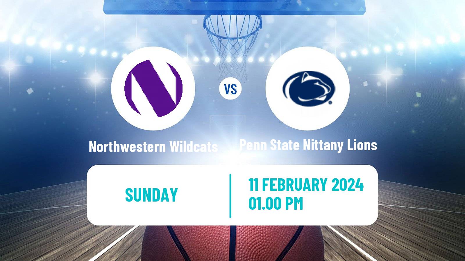 Basketball NCAA College Basketball Northwestern Wildcats - Penn State Nittany Lions