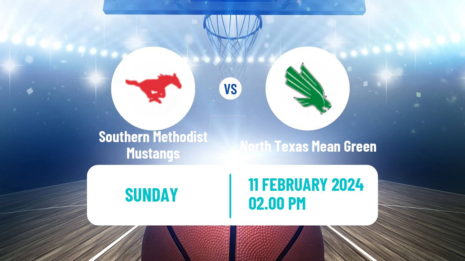Basketball NCAA College Basketball Southern Methodist Mustangs - North Texas Mean Green