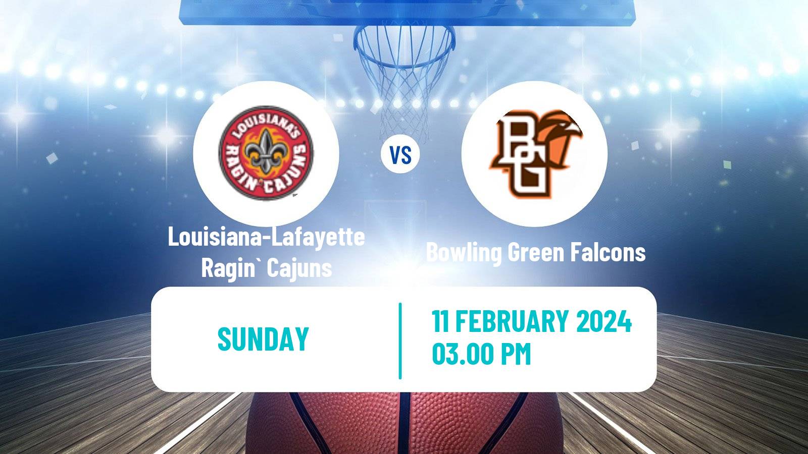 Basketball NCAA College Basketball Louisiana-Lafayette Ragin` Cajuns - Bowling Green Falcons