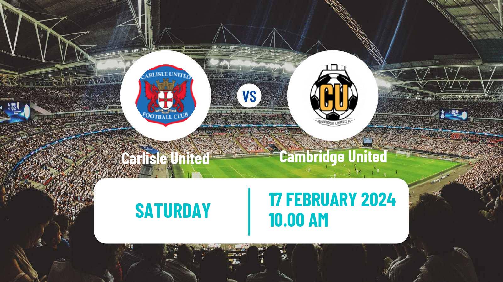 Soccer English League One Carlisle United - Cambridge United