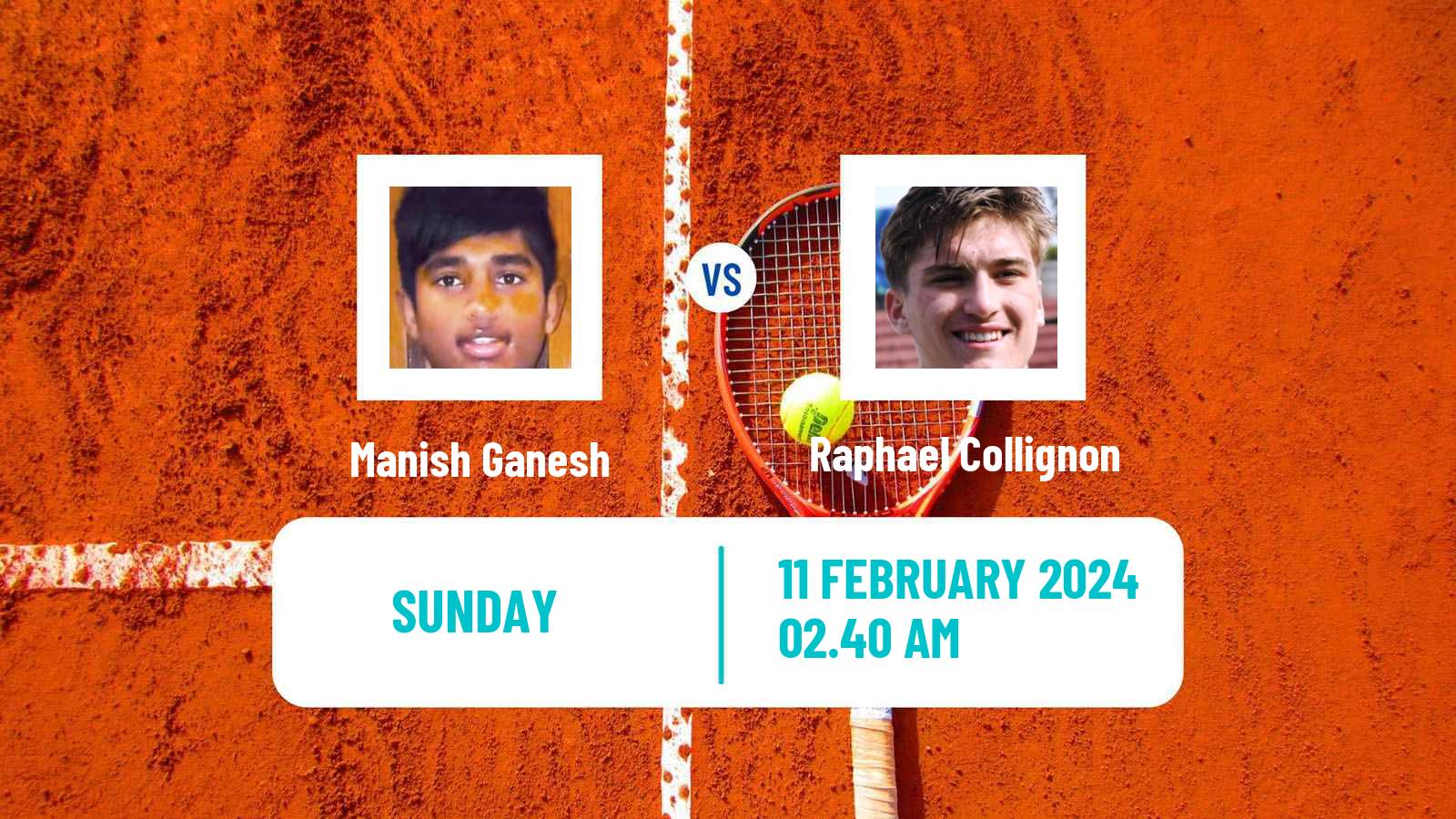 Tennis Bengaluru Challenger Men Manish Ganesh - Raphael Collignon