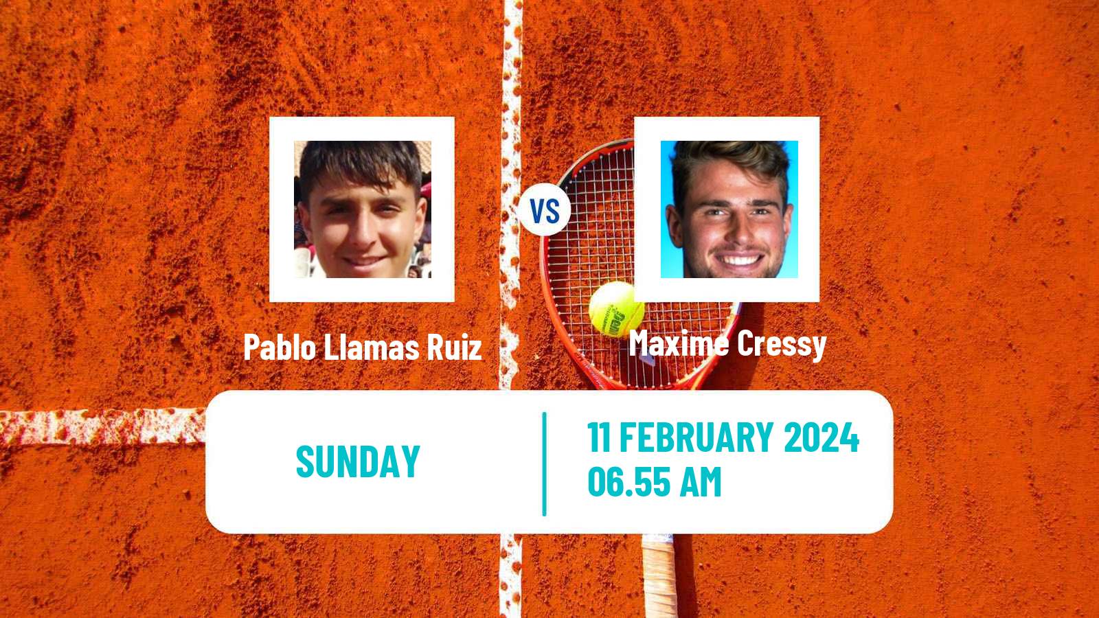 Tennis ATP Rotterdam Pablo Llamas Ruiz - Maxime Cressy