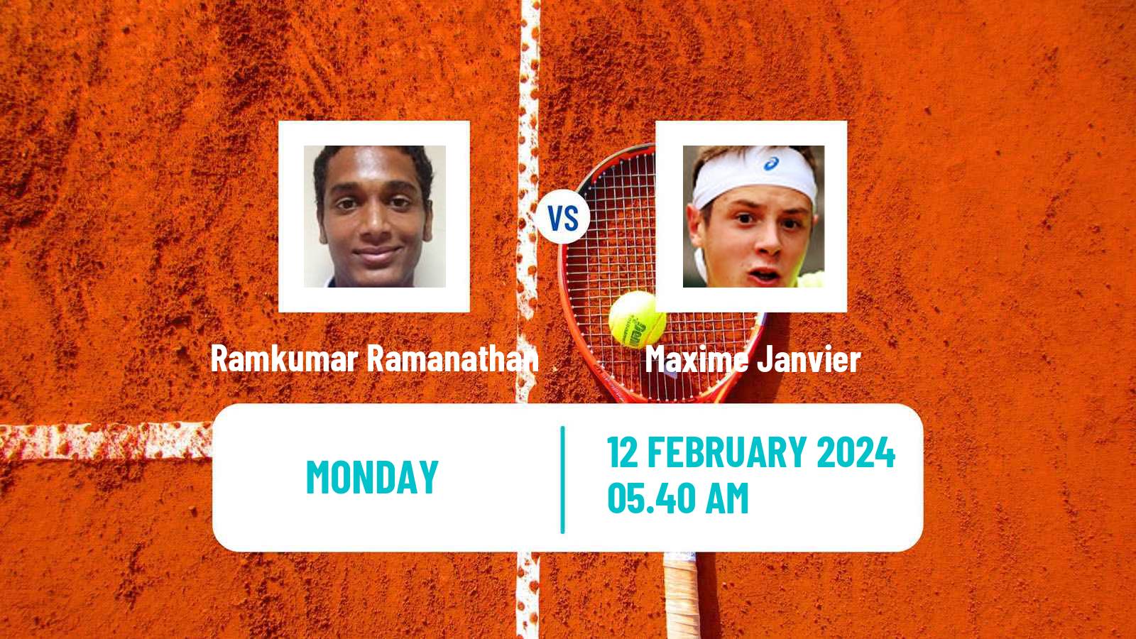 Tennis Bengaluru Challenger Men Ramkumar Ramanathan - Maxime Janvier