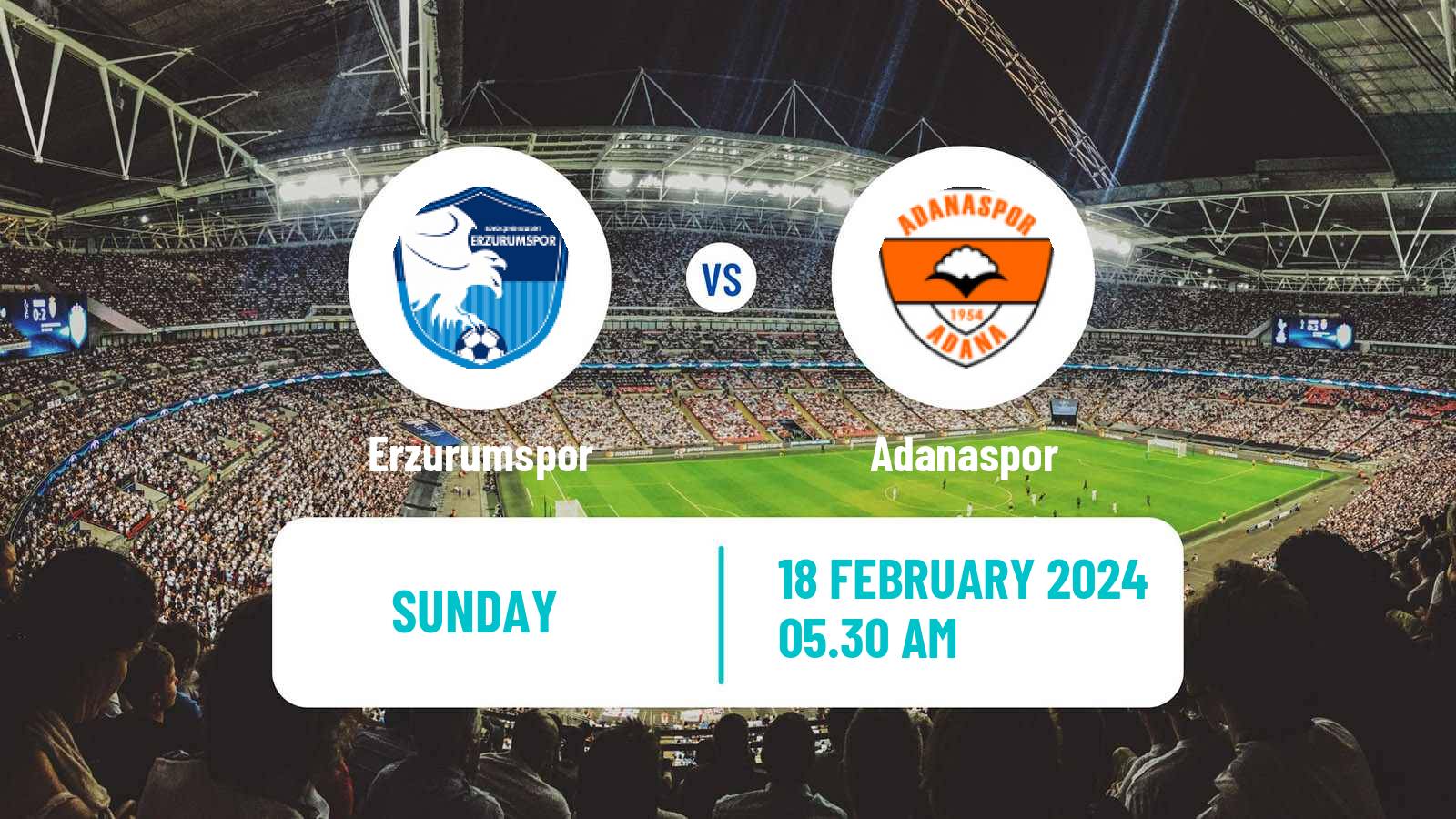 Soccer Turkish First League Erzurumspor - Adanaspor