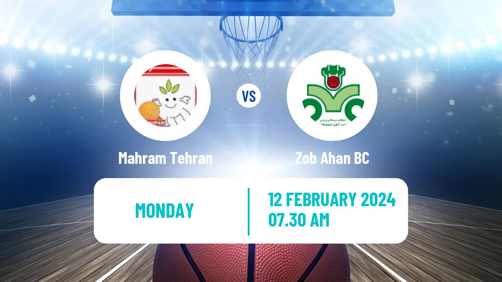 Basketball Iran Super League Basketball Mahram Tehran - Zob Ahan