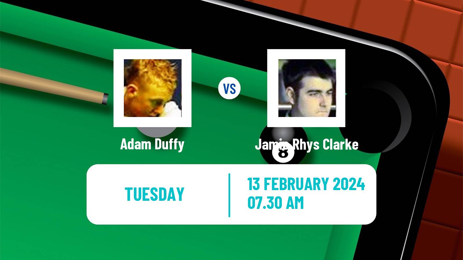 Snooker Welsh Open Adam Duffy - Jamie Rhys Clarke