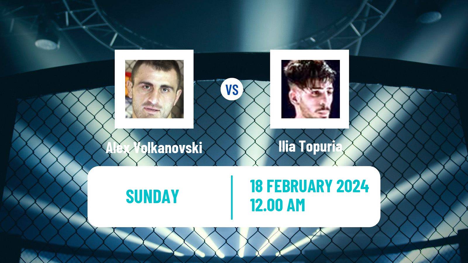 MMA Featherweight UFC Men Alex Volkanovski - Ilia Topuria
